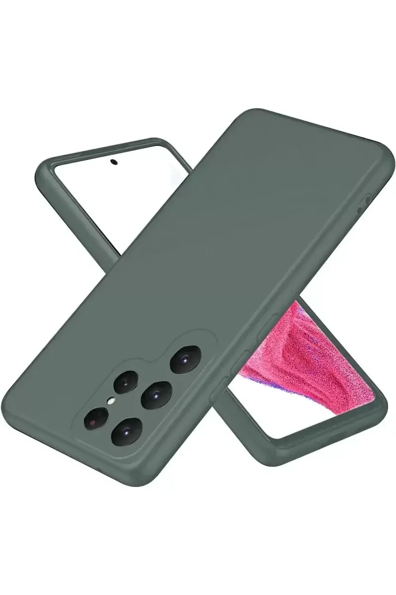 Newface Samsung Galaxy S25 Ultra Kılıf First Silikon - Koyu Yeşil