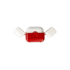 Airpods 3 (3.nesil) Basmalı Kılıf - Kırmızı-beyaz