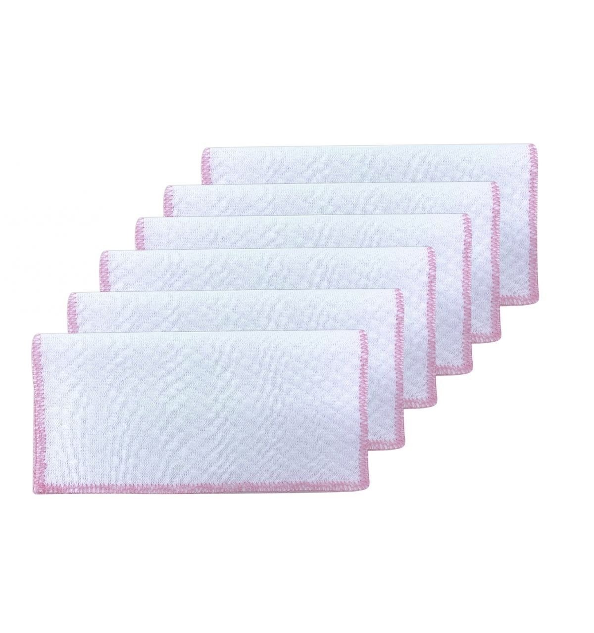 Moje Ağız Mendili 6Lı - Beyaz Pembe