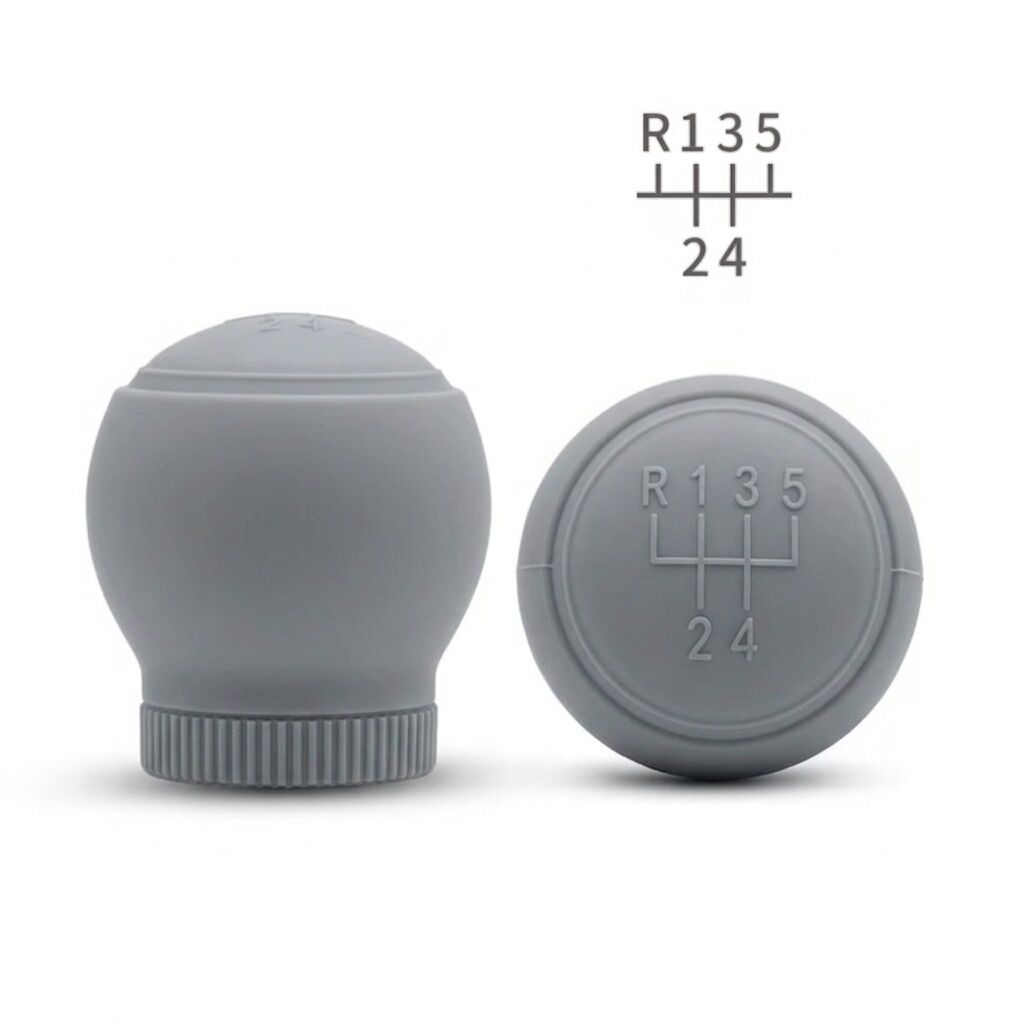 5 İleri Silikon Vites Topuzu Kılıfı Yuvarlak Gri