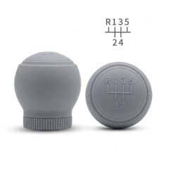 5 İleri Silikon Vites Topuzu Kılıfı Yuvarlak Gri