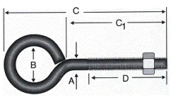 Kapalı Metrik Kanca M5 / 21x80 - 100 Adet
