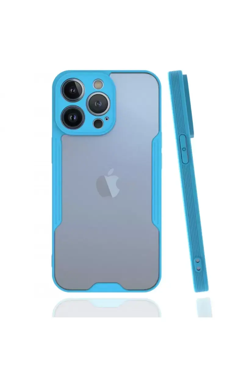 Newface İphone 13 Pro Kılıf Platin Silikon - Mavi