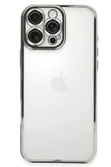 Newface Apple İphone 16 Pro Max Kılıf Razer Lensli Silikon - Gümüş