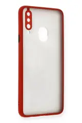 Newface Samsung Galaxy A20s Kılıf Montreal Silikon Kapak - Kırmızı