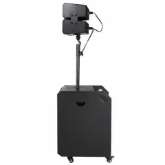 Shile Sl-9 400w Aktif Kule Ses Sistemi 2 Adet Kablosuz Mikrofonlu Tekerlekli Mdf Kasa Bluetooth/tws/dsp Destekli Pa Seti