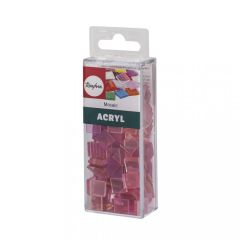 Mozaik Taşları - Transparan Pembe Tonları  - 50gr