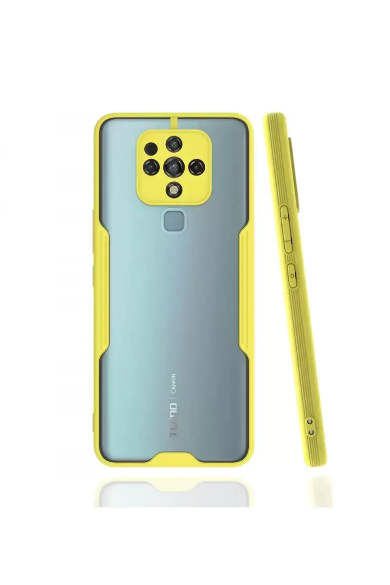 Newface Tecno Camon 16 Kılıf Platin Silikon - Sarı