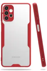 Newface Samsung Galaxy A72 Kılıf Platin Silikon - Kırmızı