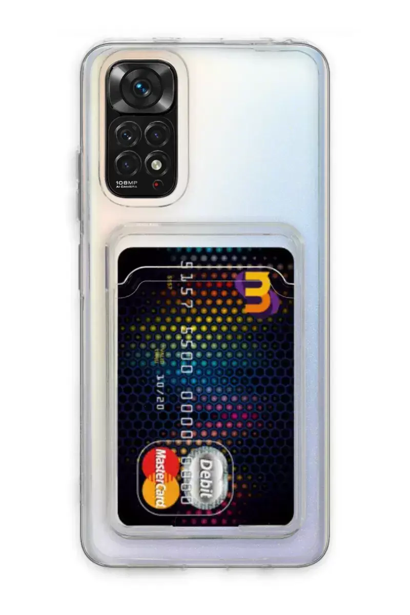 Newface Xiaomi Redmi Note 11 Kılıf Kart Şeffaf Silikon - Şeffaf