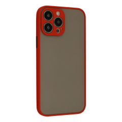İphone 13 Pro Max Kılıf Montreal Silikon Kapak - Kırmızı