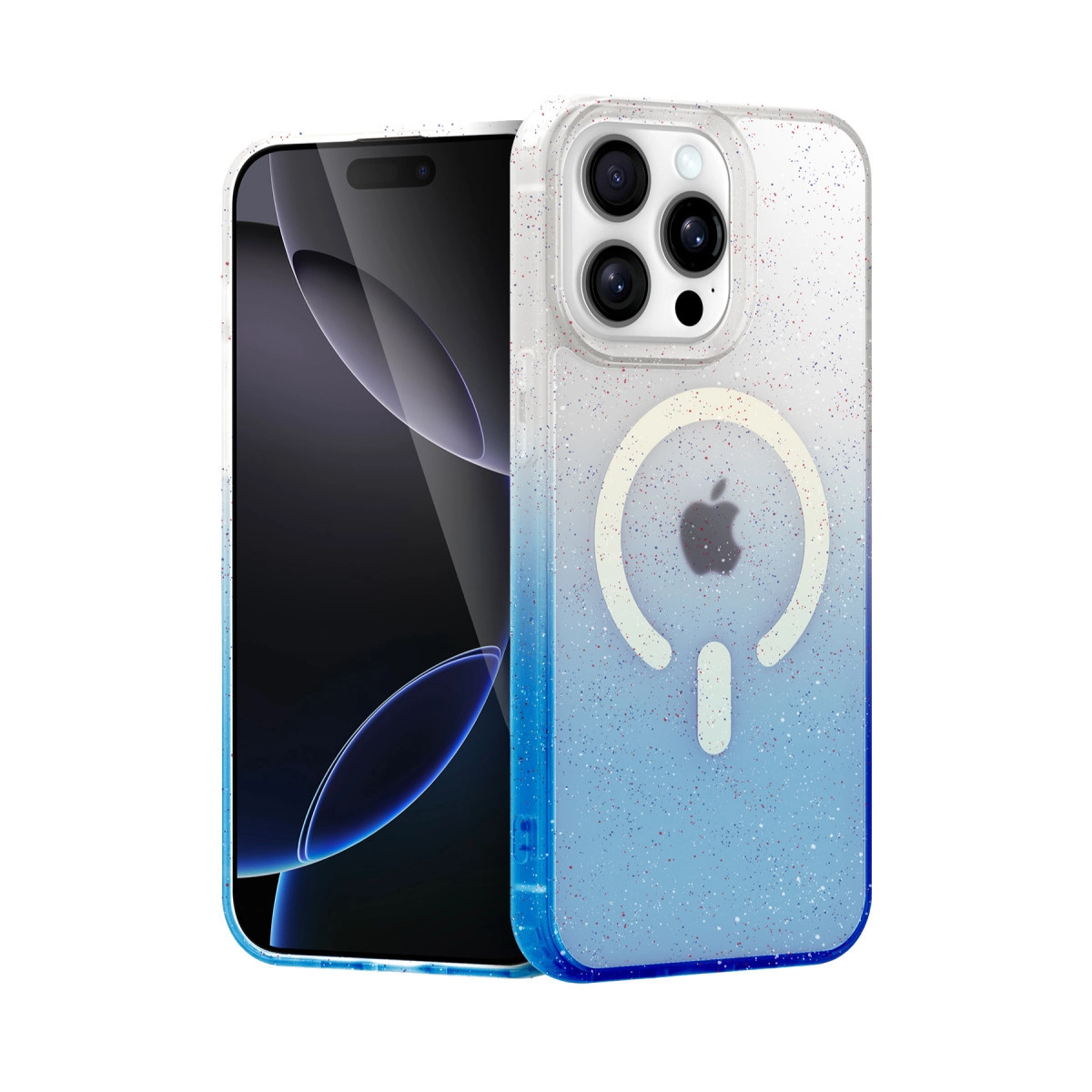 İphone 14 Pro Pummel Shiny Magsafe Kapak - Mavi