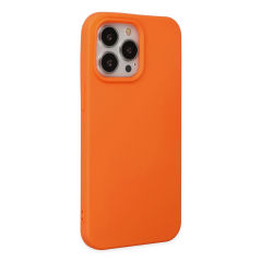 İphone 15 Pro Kılıf Nano İçi Kadife Silikon - Turuncu