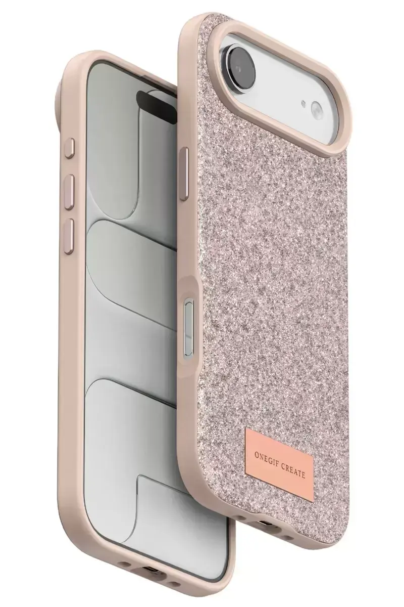 Onegif Apple İphone 17 Air Bright Simli Kapak - Pembe