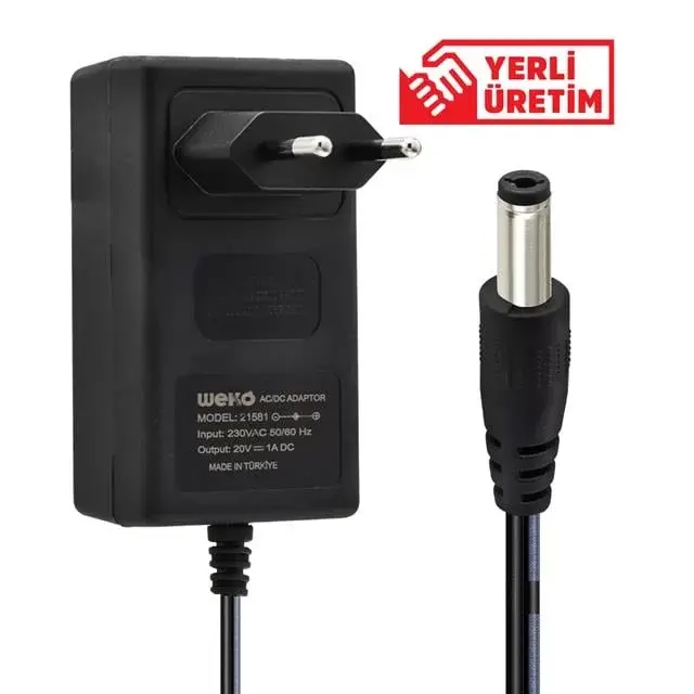 Weko 20 Volt - 1 Amper 5.5*2.5 Uçlu Priz Tipi Adaptör