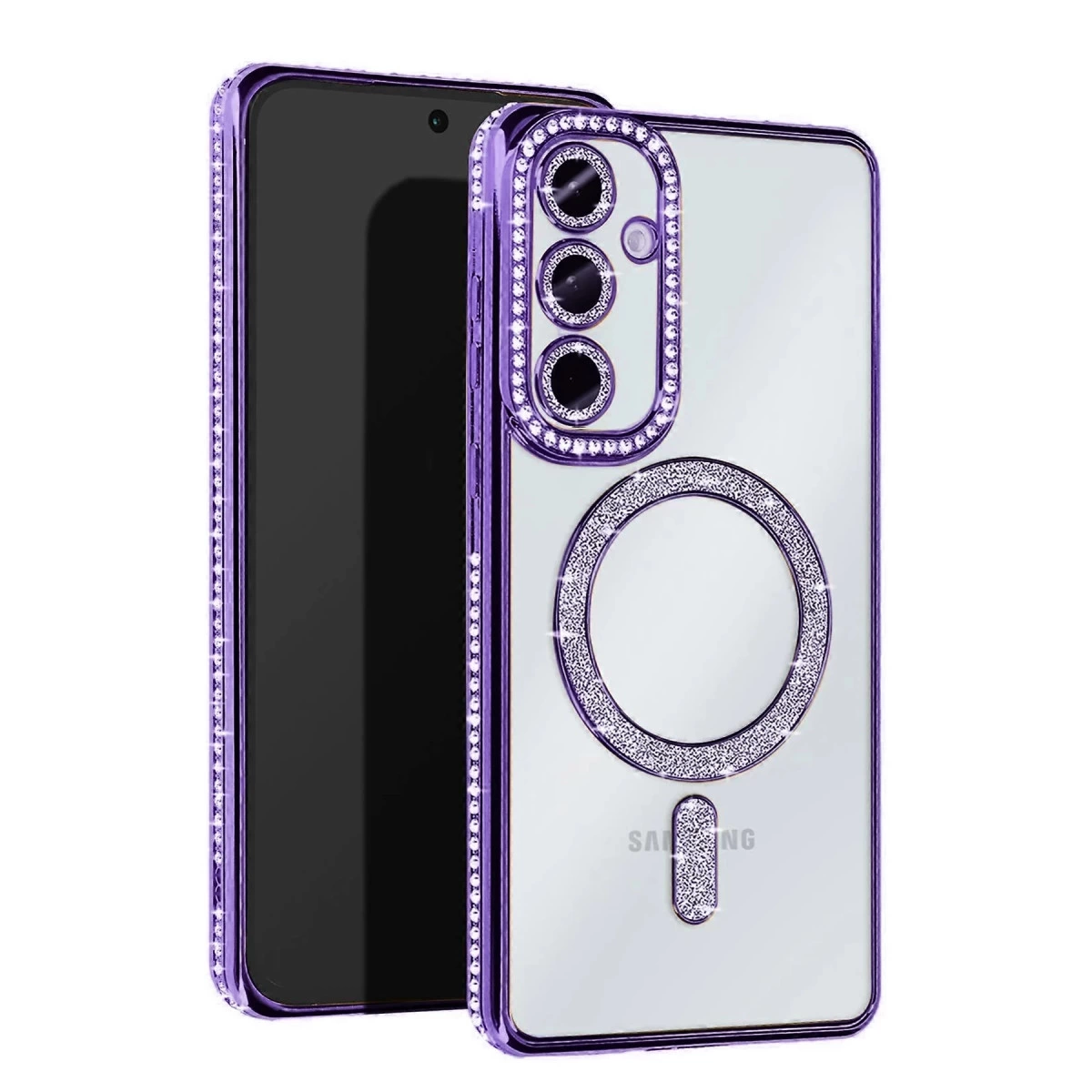 Samsung Galaxy A15 4g Joke Simli Magneticsafe Kılıf - Derin Mor