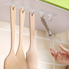 10'lu Şeffaf Kendinden Yapışkanlı Güçlü Askı Kancası, Banyo Mutfak Organizer, İz Bırakmaz Pratik Askı