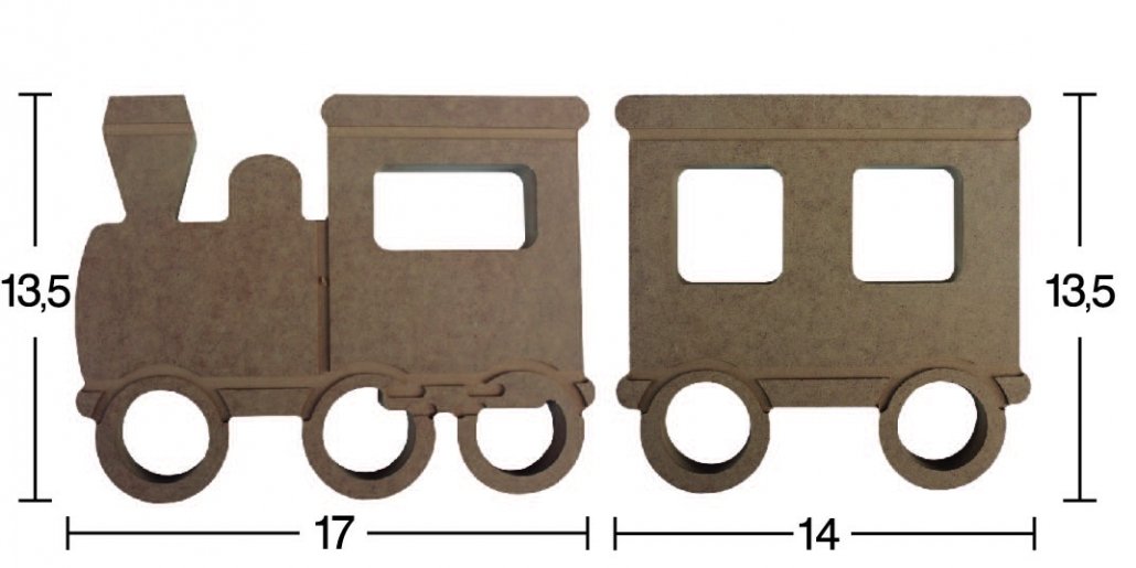 Ahşap Vagonlu Tren - 18mm - H89