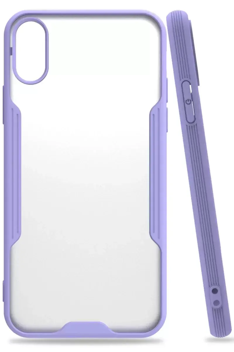 Newface İphone X Kılıf Platin Silikon - Lila
