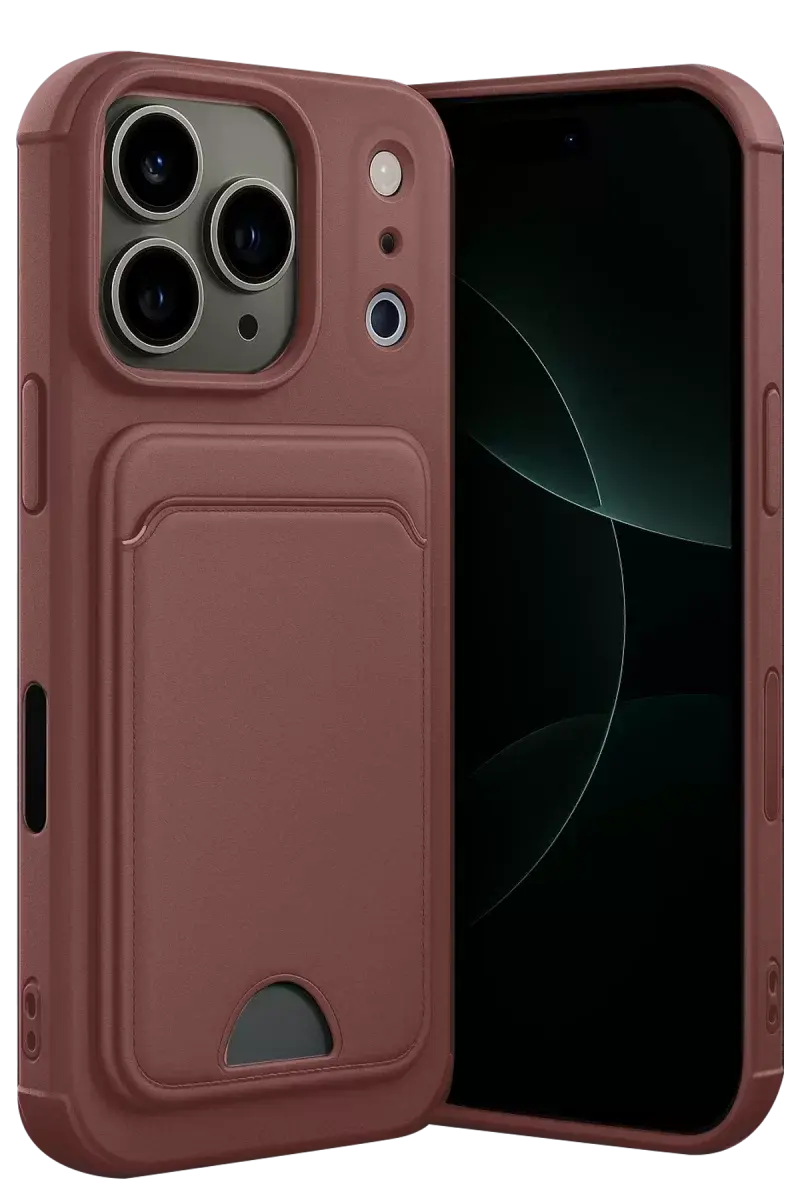 Newface Apple İphone 17 Pro Kelvin Kartvizitli Silikon - Bordo