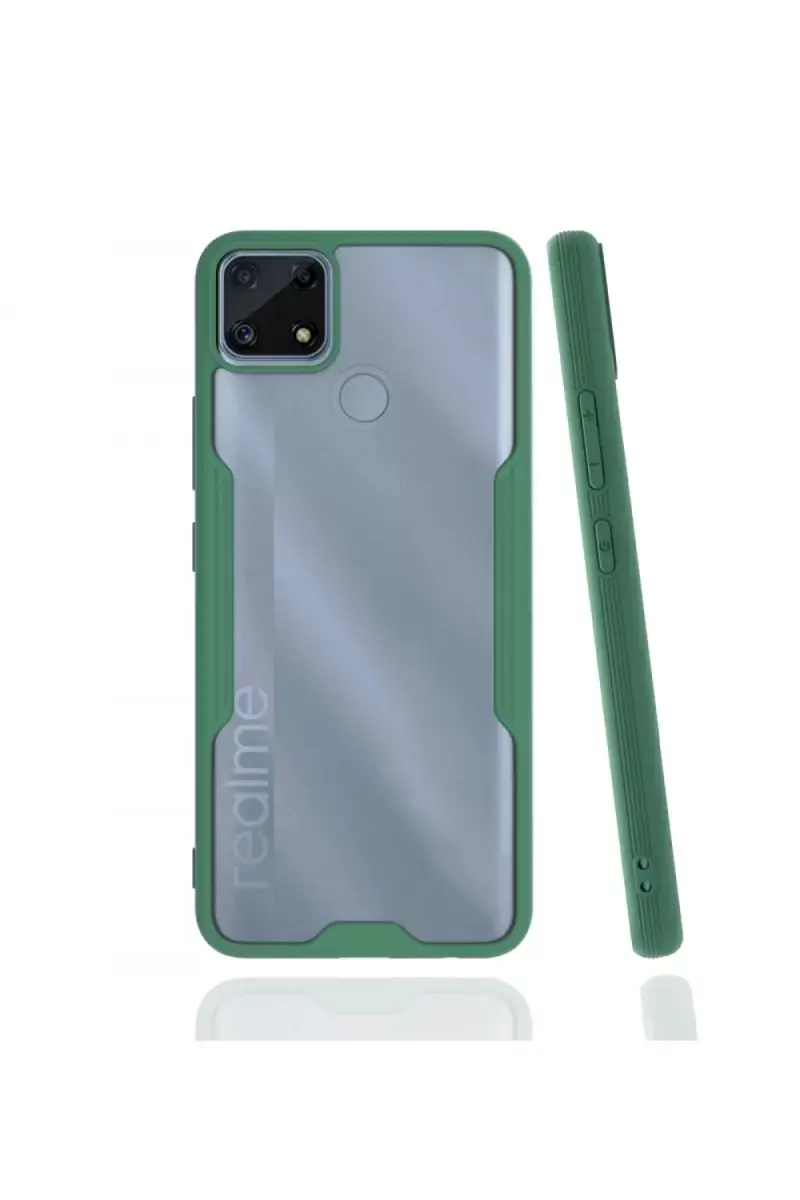 Newface Realme C25 Kılıf Platin Silikon - Yeşil