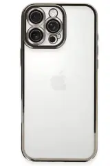 Newface Apple İphone 16 Pro Max Kılıf Razer Lensli Silikon - Titanyum Gri