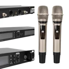 Magicvoice Mv21633 2 El Tipi Mikrofonlu 100+100 Kanal Antenli Uhf-pll Kablosuz Telsiz Mikrofon