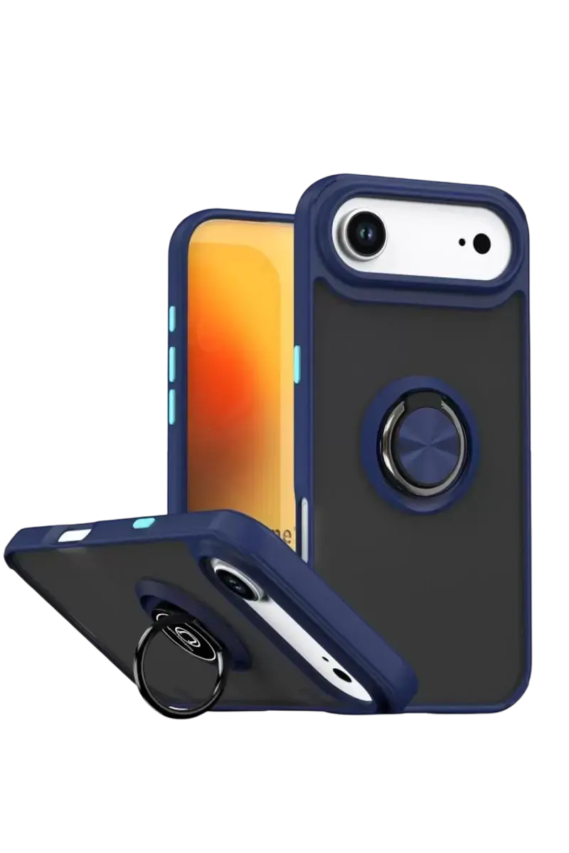 Newface Apple İphone 17 Air Montreal Yüzüklü Silikon Kapak - Lacivert