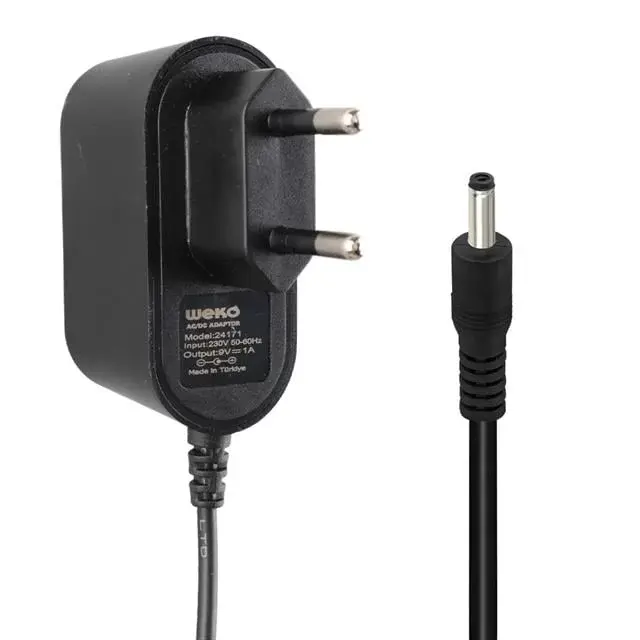 Weko 9 Volt - 1 Amper 3.5*1.35 Uçlu Yerli Üretim Priz Tipi Adaptör