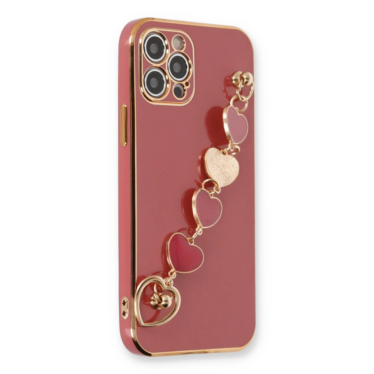 İphone 12 Pro Max Kılıf Esila Silikon - Kırmızı