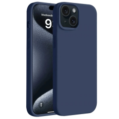 İphone 15 Plus Kılıf First Silikon - Lacivert