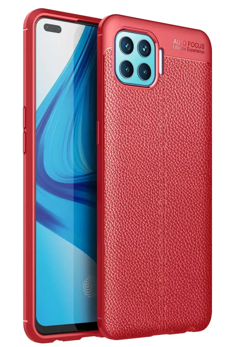 Newface Oppo Reno 4 Lite Kılıf Auto Focus Kapak - Kırmızı