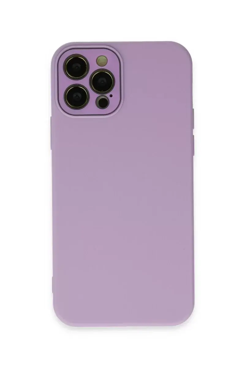 Newface İphone 12 Pro Max Kılıf Lansman Glass Kapak - Lila