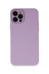 Newface İphone 12 Pro Max Kılıf Lansman Glass Kapak - Lila