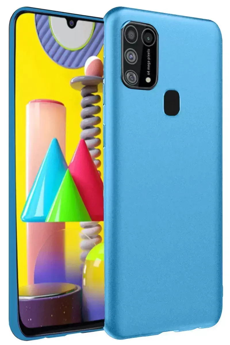Newface Samsung Galaxy M31 Kılıf Nano İçi Kadife Silikon - Mavi