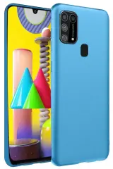 Newface Samsung Galaxy M31 Kılıf Nano İçi Kadife Silikon - Mavi