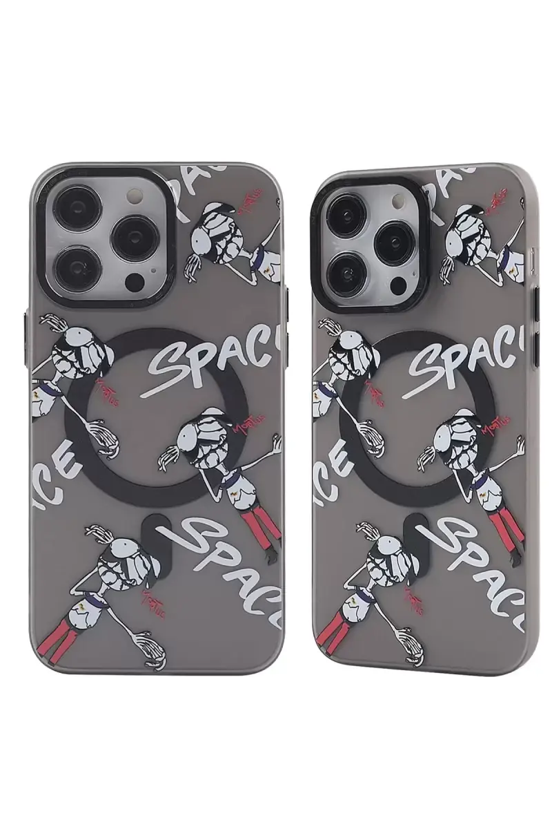 Newface Apple İphone 13 Pro Kılıf Apollo Magneticsafe Desenli Kapak - Apollo Siyah - 3