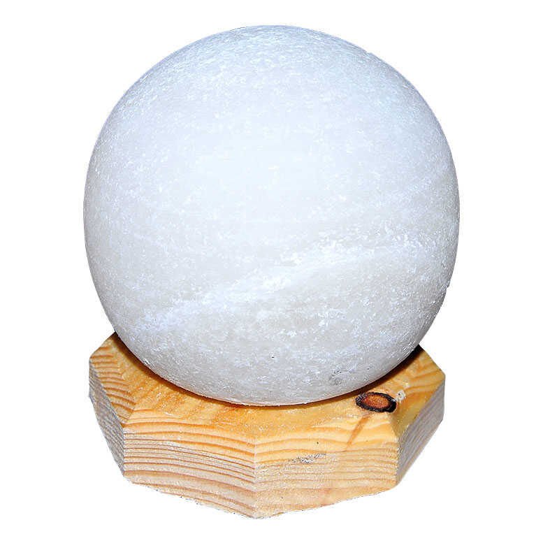 Küre Şekilli Doğal Kaya Tuzu Lambası Kablolu Ampullü Beyaz 1-2 Kg