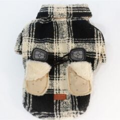 Plaid Coat Peluş Kedi Köpek Ceketi Kıyafeti X Large