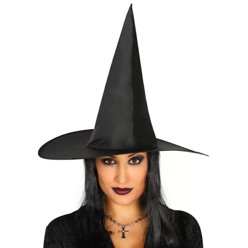 Yetişkin Boy Siyah Cadı Şapkası Ve Uzun Siyah Cadı Peruğu