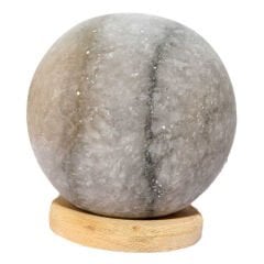 Küre Şekilli Doğal Kaya Tuzu Lambası Kablolu Ampullü Beyaz 2-3 Kg