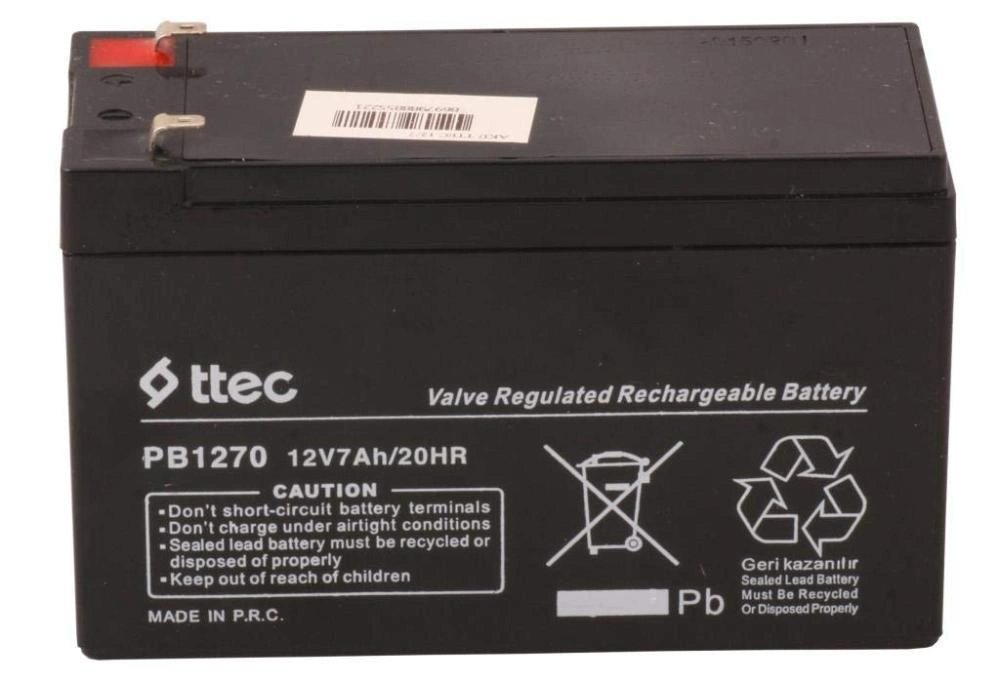 Ttec 12v 7 Ah Kuru Bakımsız Akü