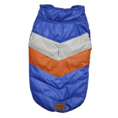 Sax Elyaflı Fermuarlı Puf Köpek Yeleği Small