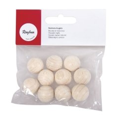 10 Adet Ahşap Küre - Çap 20mm