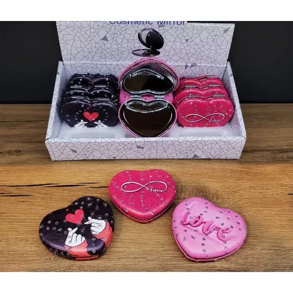Kalpli Love Tasarımlı Cep Aynası