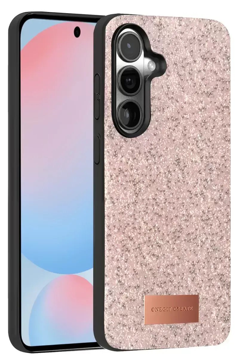 Onegif Samsung Galaxy S24 Plus Bright Simli Kapak - Pembe