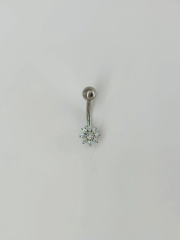 Çiçek Detaylı Göbek Piercing