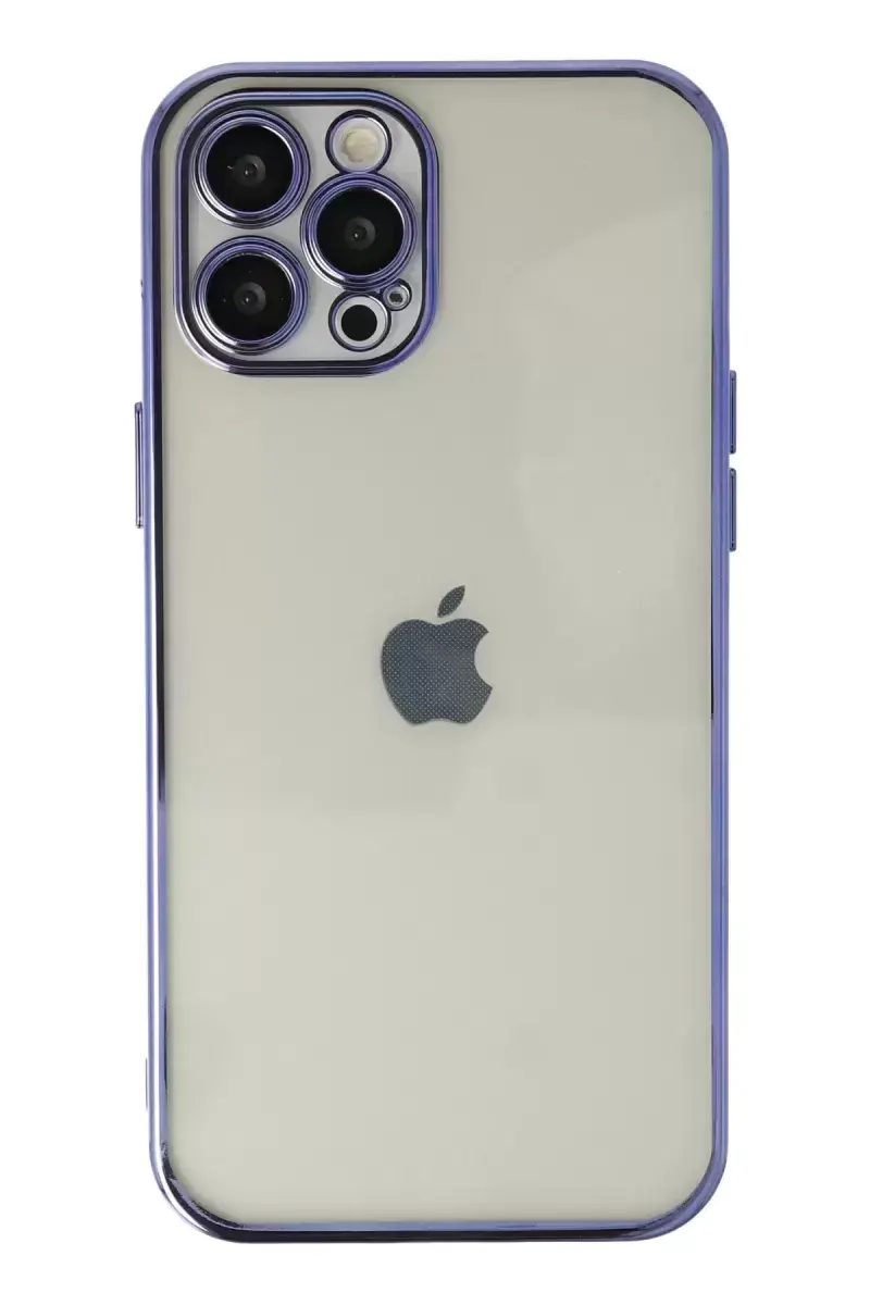 Newface İphone 12 Pro Max Kılıf Razer Lensli Silikon - Mor