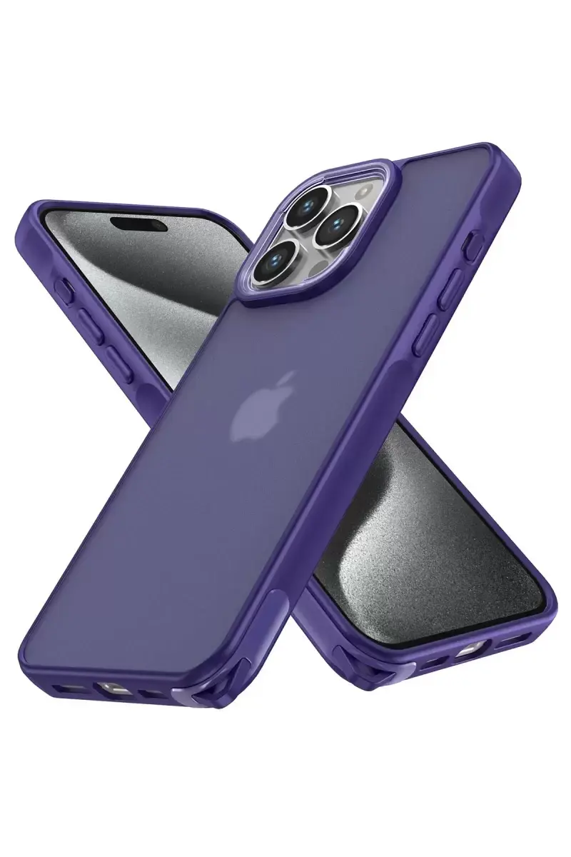 Newface Apple İphone 15 Pro Kılıf Elegant Kapak - Derin Mor