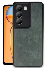 Newface Vivo V30 Lite 4g Kılıf Aras Deri Kapak - Koyu Yeşil
